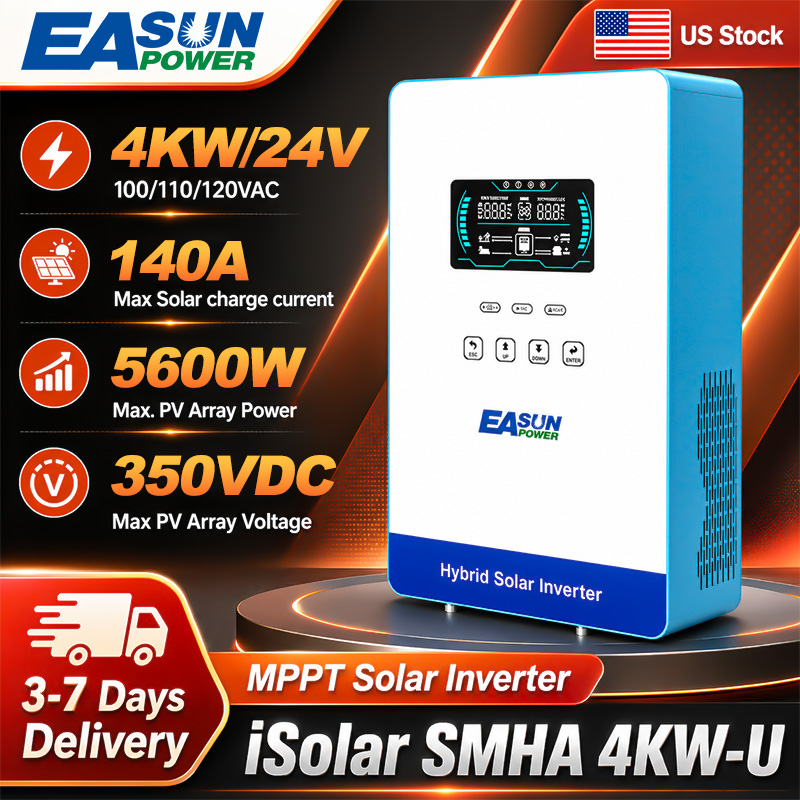 Grid Tie Inverter Limiter 2000W - EASUN POWER 4000W 24V Onduleur solaire