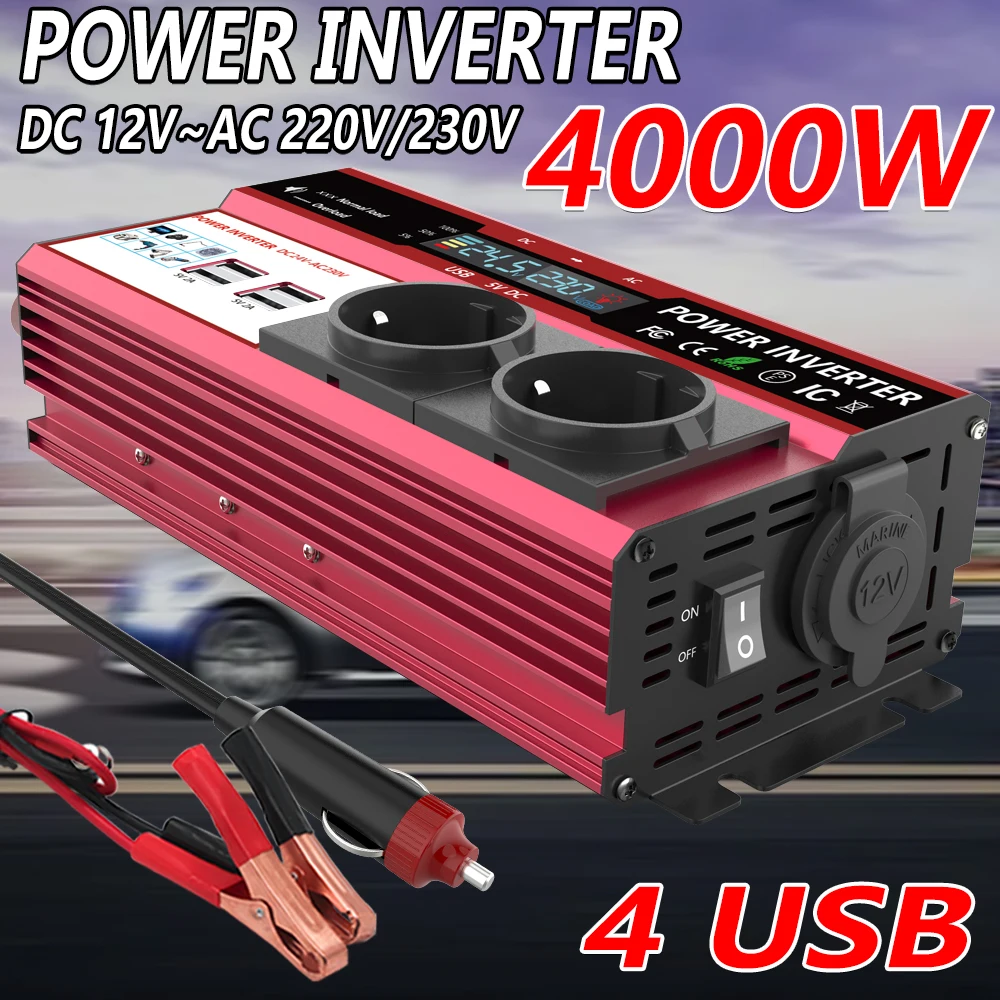 Convertisseur de 12 V en 220 V - Power Inverter 12V 220V 4000W Continuous avis et prix