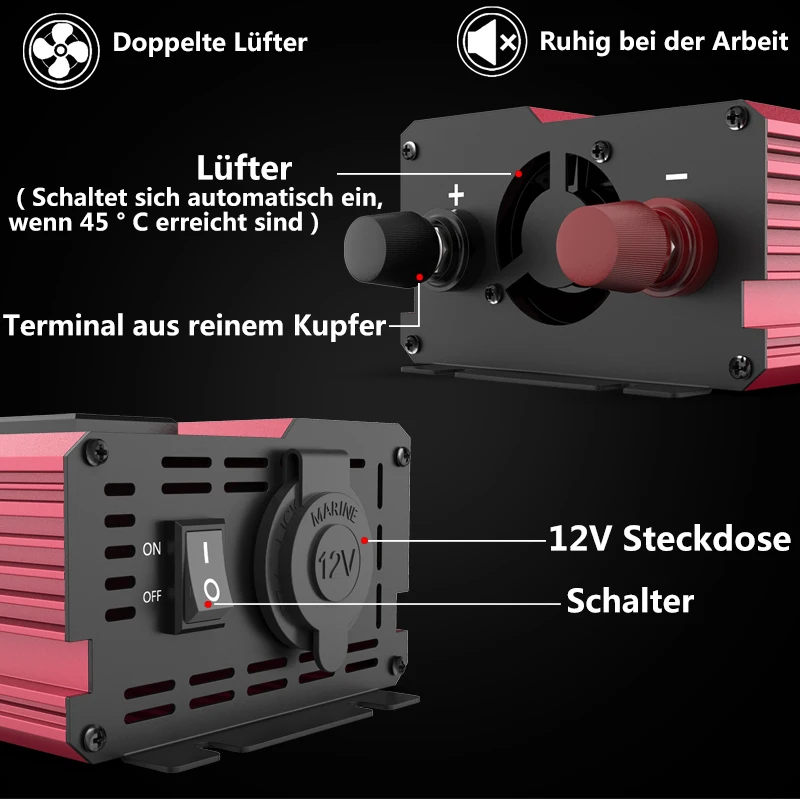 Convertisseur de 12 V en 220 V - Power Inverter 12V 220V 4000W Continuous avis et prix